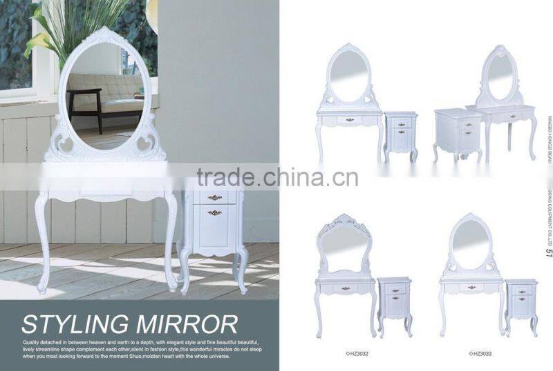 2015 hot sale good quality beauty salon styling stations salon mirror with table