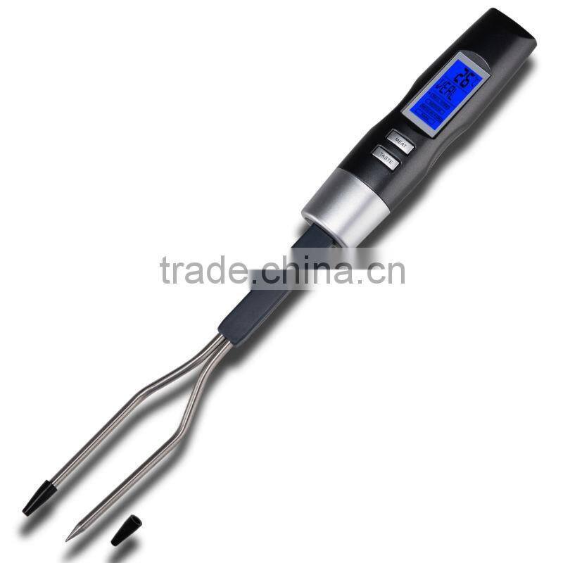 Digital Food Thermometer Probe Cooking Stainless Steel Fork BBQ Meat Turkey Beef