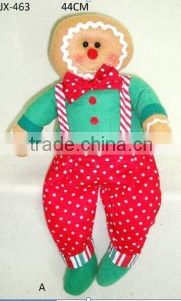 262AB new 48cm cloth snowman santa claus christmas craft with snow flower