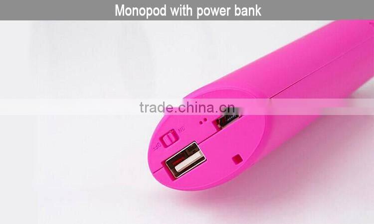 Multifunctional wireless Bluetooth monopod with power bank Bluetooth Selfie stick with charger