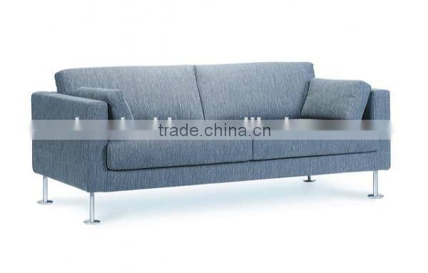 the latest three seat sofa was made from metal leg and high density foam and genuine leather /PU/Fabric three/