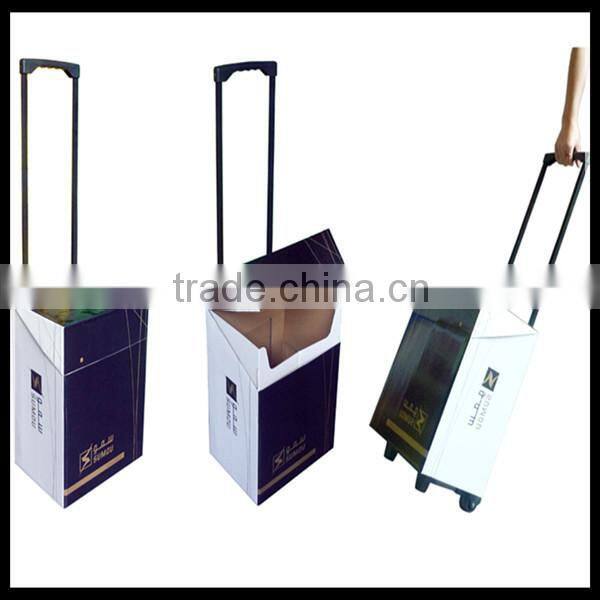 expo cardboard display trolley box,wholesale cardboard trolley box