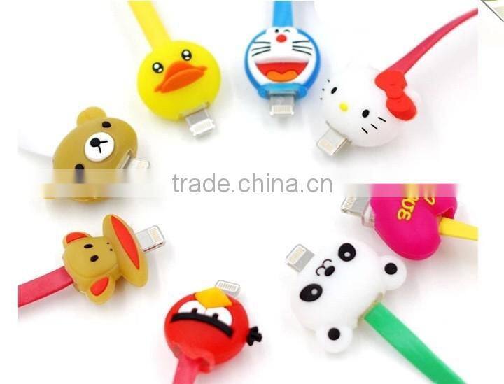 2015 Newest product factory price Led Cartoon Light USB Data Charge cable Cell Phone USB Cable for iPhone 5/5s/5c/6/plus
