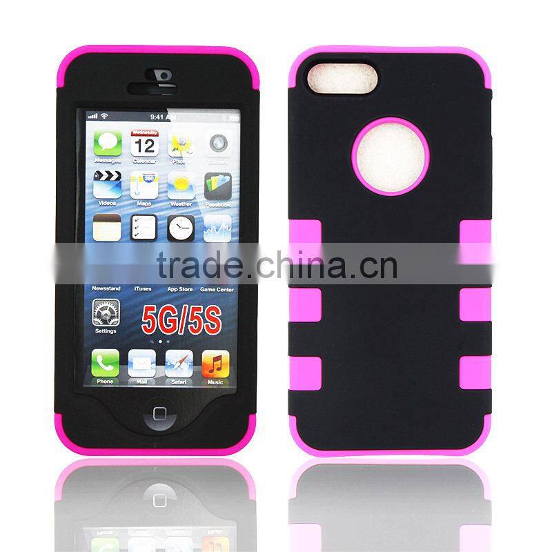 Smart tri-shied bumper case for iPhone 5G 5S factory direct wholesale price