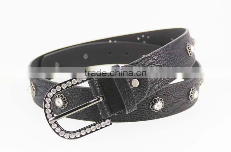 Women's Fashion flower studded rhinestone belt with shiny rhinestone accessories in Chinese factory