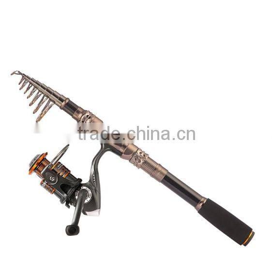 Spin Spinning Rod and Reel Combos Carbon Telescopic Fishing Rod with Reel Combo Sea Saltwater Freshwater Kit Fishing Rod Kit