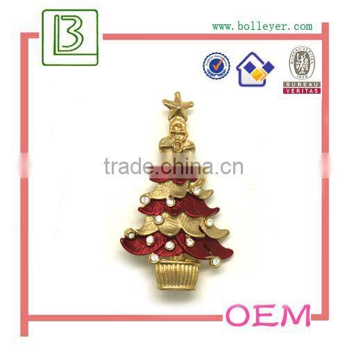 custom made rhinestone brooch for christmas tree designs