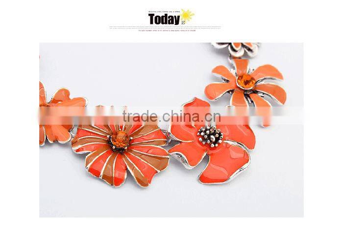 Women jewelry wholesale beautiful colorful hawaii flower necklace
