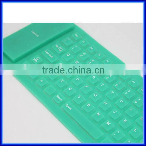 Hot sell wireless silicone waterproof soft bluetooth keyboard for ipad, Multi-color foldable soft computer bluetooth keyboard