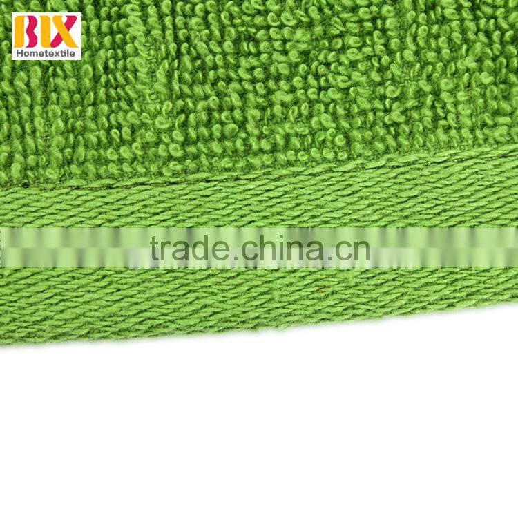Cheap Wholesale 100% cotton hand terry towel, green color towel