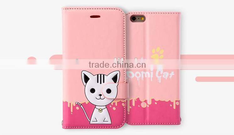 Lovely Cats Pattern Mobile Phone Case Flip Wallet Phone Case For iPhone 6