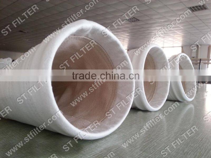 twill weave fiberglass filter bag for titan white,Dia130*4010mm