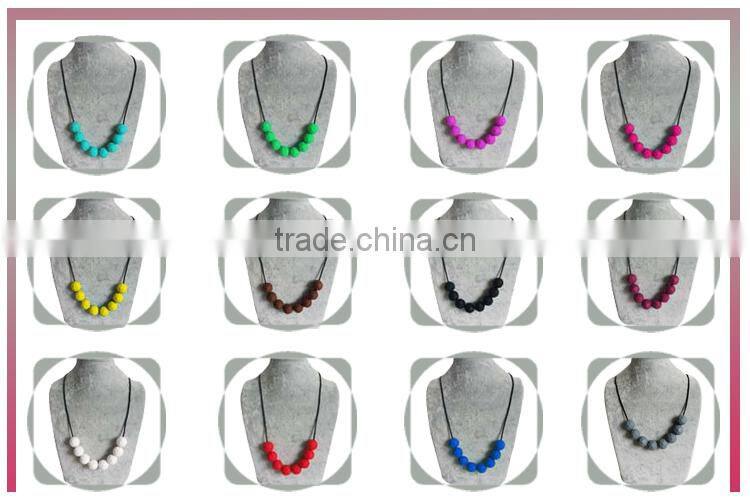 Food-safe Mom Nursing Chewable Jewelry Silicone Baby Teething Necklace Wholesale