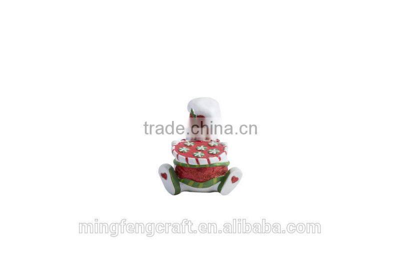 Resin statues decorative Chrismas ornament snowman apple figurines