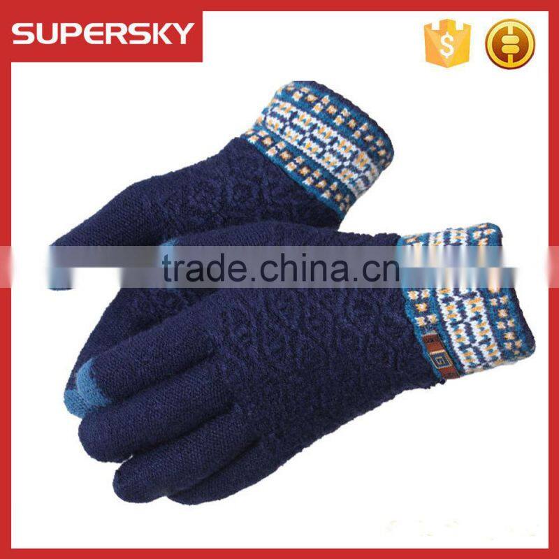 V-356 Plain outdoor crochet winter warmer gloves touch screen gloves magic golves for mobile phone