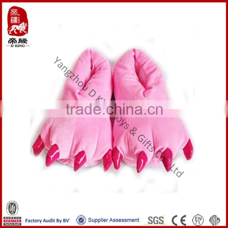 China wholesale stuffed animal paw plush slipper