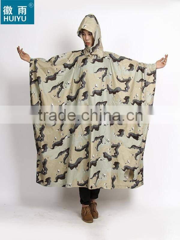 OEM factory 100% polyester or oxford raincoat army rain poncho military outdoor workplace bicycle motorcycle raincoat