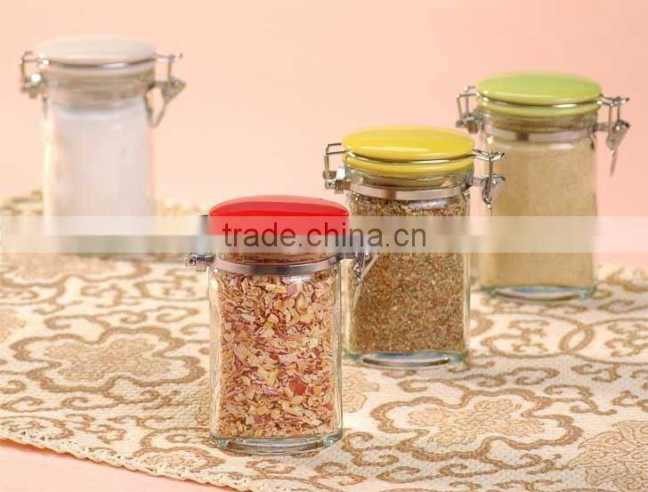 Hot selling wholesale mini glass storage jar glass sipce jar set