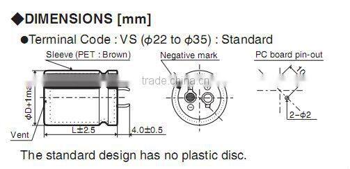 New and original 400V 270uf EKMR401VSN271MQ35S aire acondicionado capacitor de arranque