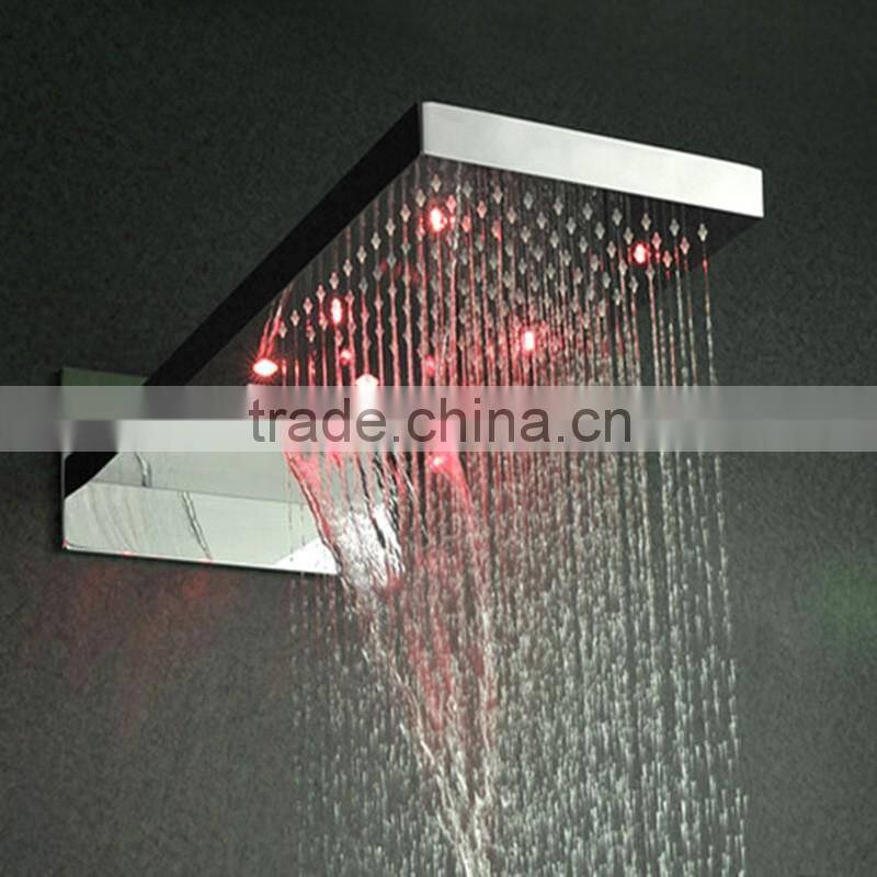 Luxury modern embedded ceiling bathroom accessories LED rain shower set thermostatic mixer bathroom showers LED water faucet