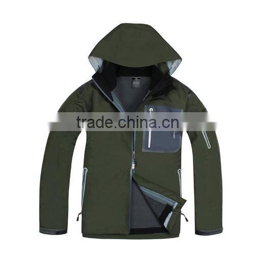 Mens Good Designed 3 Layers Bonded Waterproof Softshell Jacket