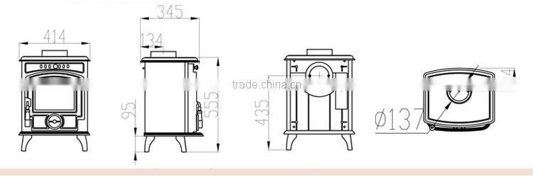 New design smokeless wood burning stove brown surface