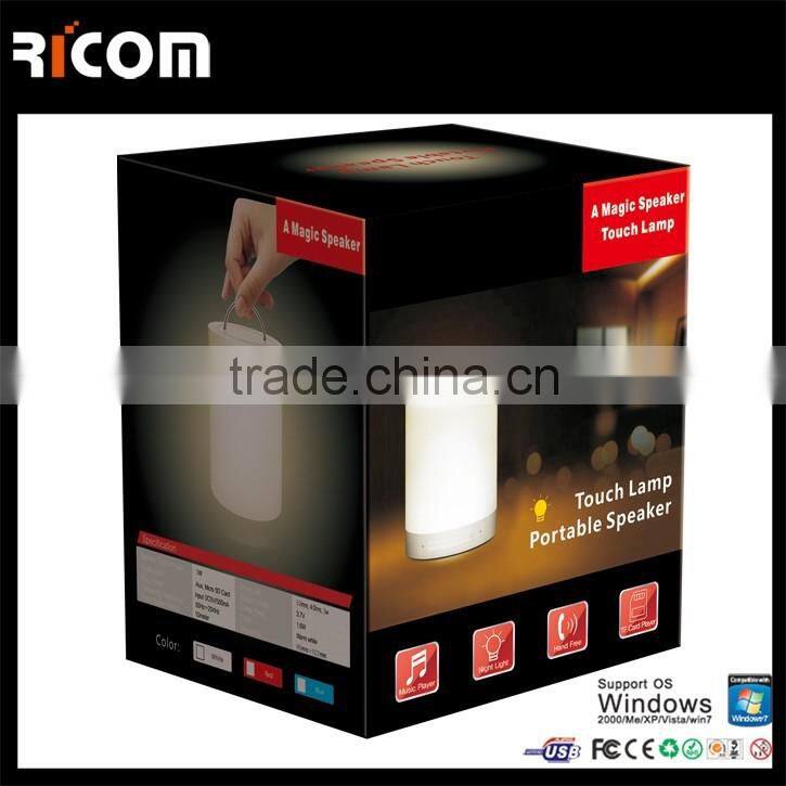 Patented mini bluetooth led lamp speaker for working at night-BSP-S17-Ricom