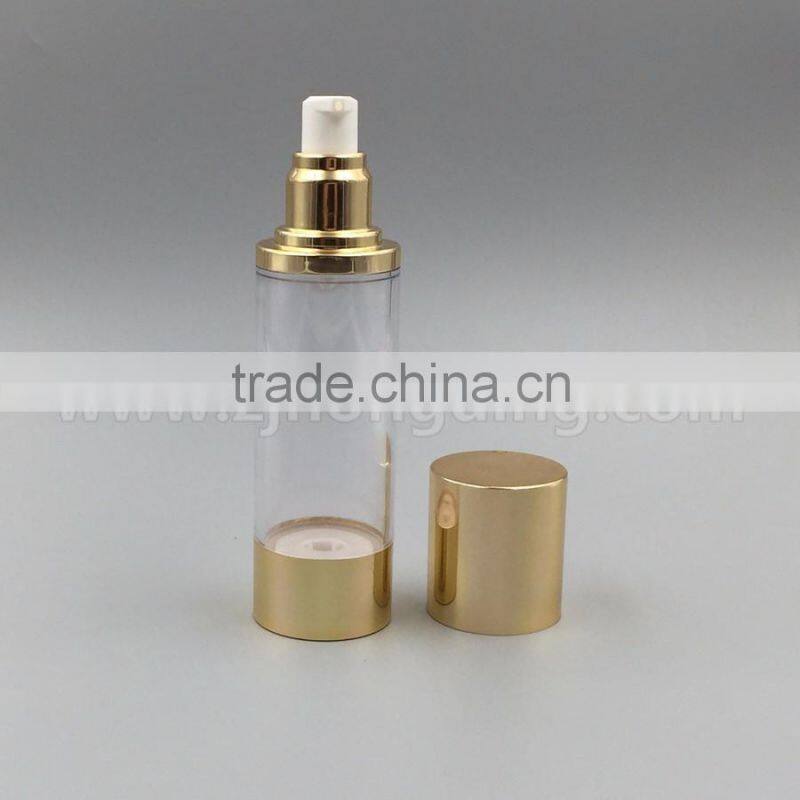 2016 best quality wholesale hot stamping white/silver/black pp airless 30ml spray bottle