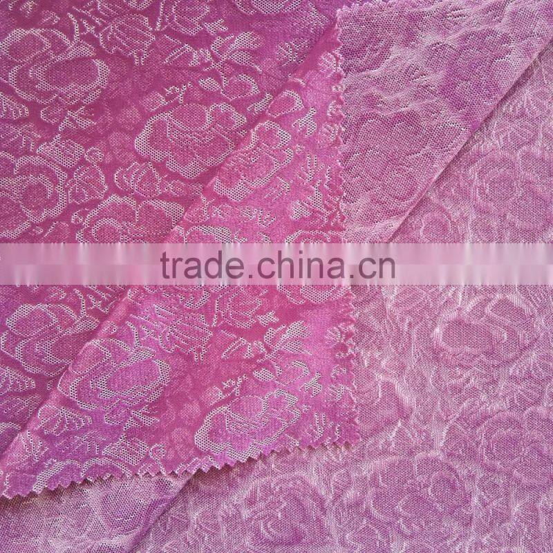 China factory wholesale polyester nylon floral jacquard knit fabric for making bras