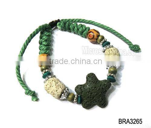 Braided handmade lava stone bracelet