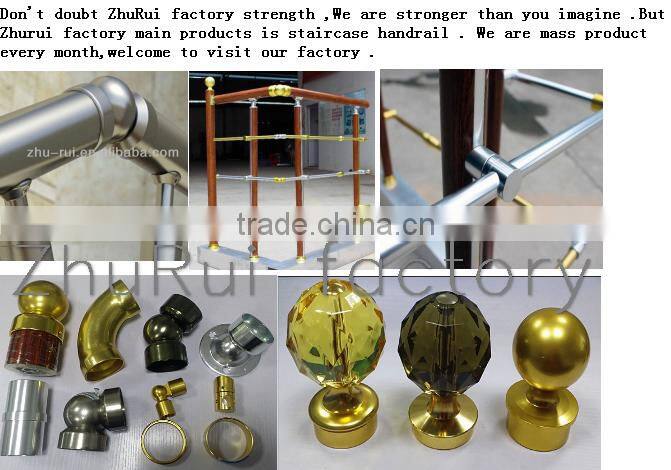 stainless steel handrail accessories /stairs handrail fittings /indoor wooden staircase
