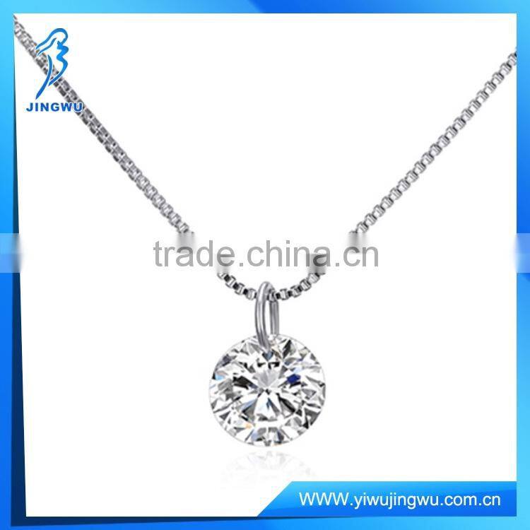 925 Sterling Silver Drill Necklace in 18K White Gold