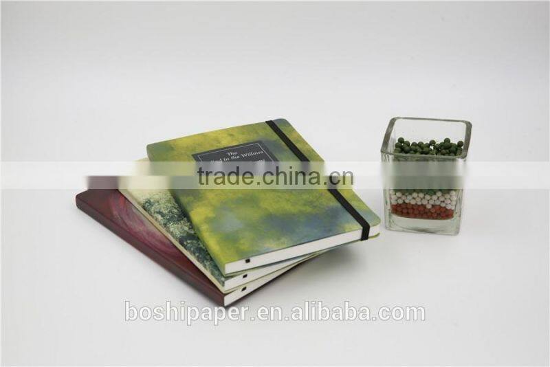 2015 high quality Printed PU softcover Elastic Band Journal notebook planner
