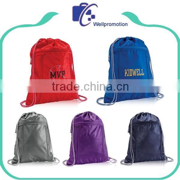 Colorful polyester Drawstring bag Cinch Sac