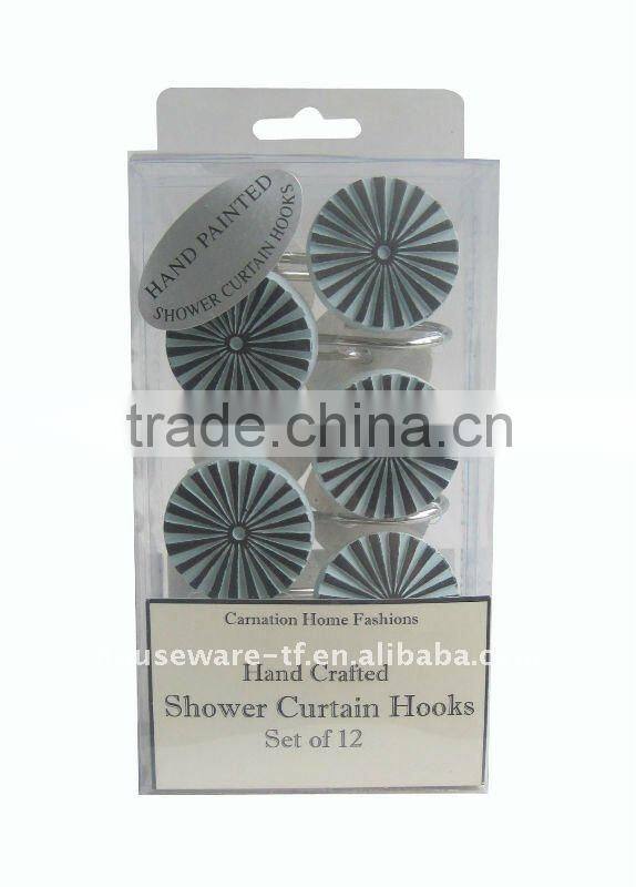 peva shower curtain with resin hooks