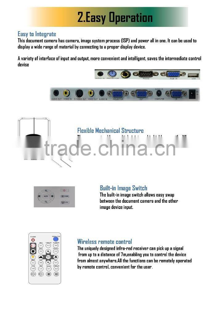 Clear Vision 850TVL 3.2 MP CMOS Camera Fast Auto Focus 3D Noise Reduction Educational Visual Presenter
