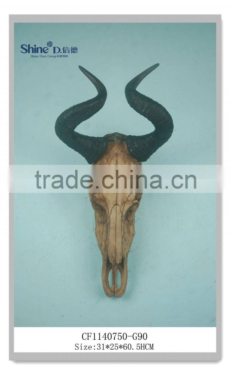 Curly Horn goat bust Skull wall hanging
