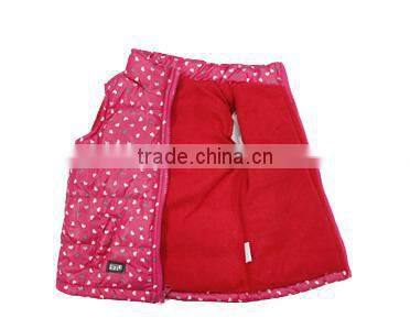 Apparel Stocklots Girls Cute Padded Vest with Polar Fleece