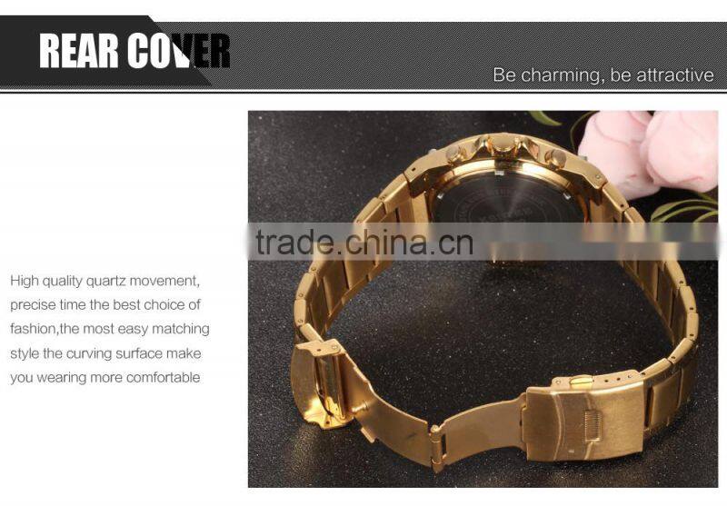 China Wholesale Market Men 22K Gold Plating Watch