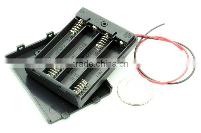 Plastic AAA 2AAA 3AAA 4AAA enclosed battery holder with switch battery holder case