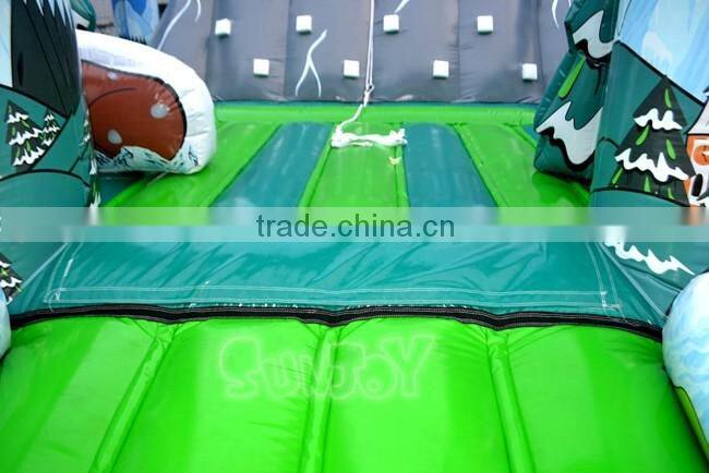 EN14960 Giant Inflatable Playground obstacle With Climbing Wall ,Kids Indoor Playground