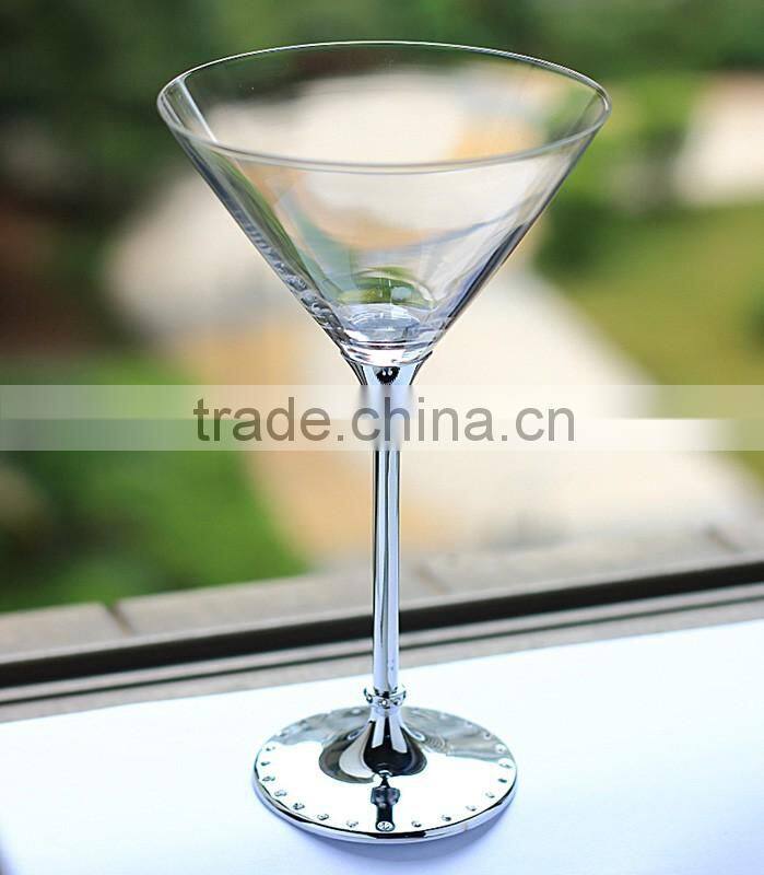 Delicate High base metal handmade whiskey glass cup wendding