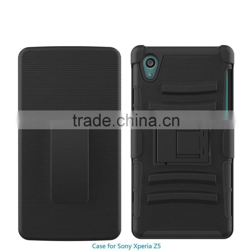 new china products for sale 3 in 1 PC silicone belt clip hard case for sony xperia z5 back case cover china suppliers