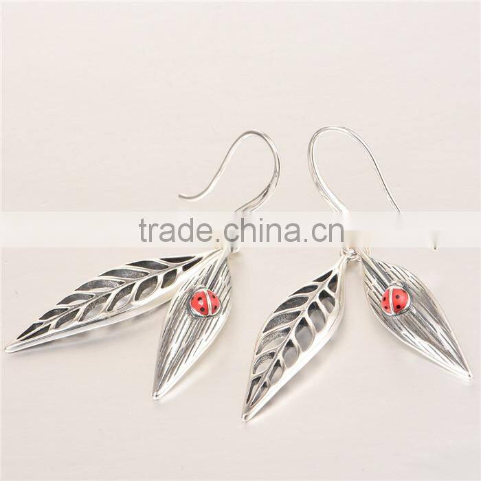 2015 Fashion Design Leaf Shape European Victoria Style Hanging Drop Earring