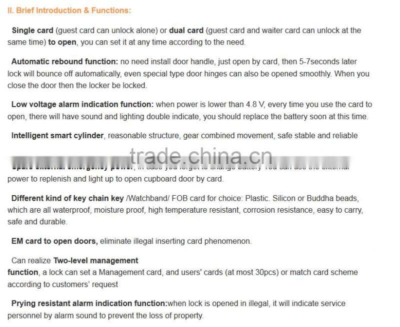 Smart gym fitness cabinet Sauna Door lock OCE105G/S