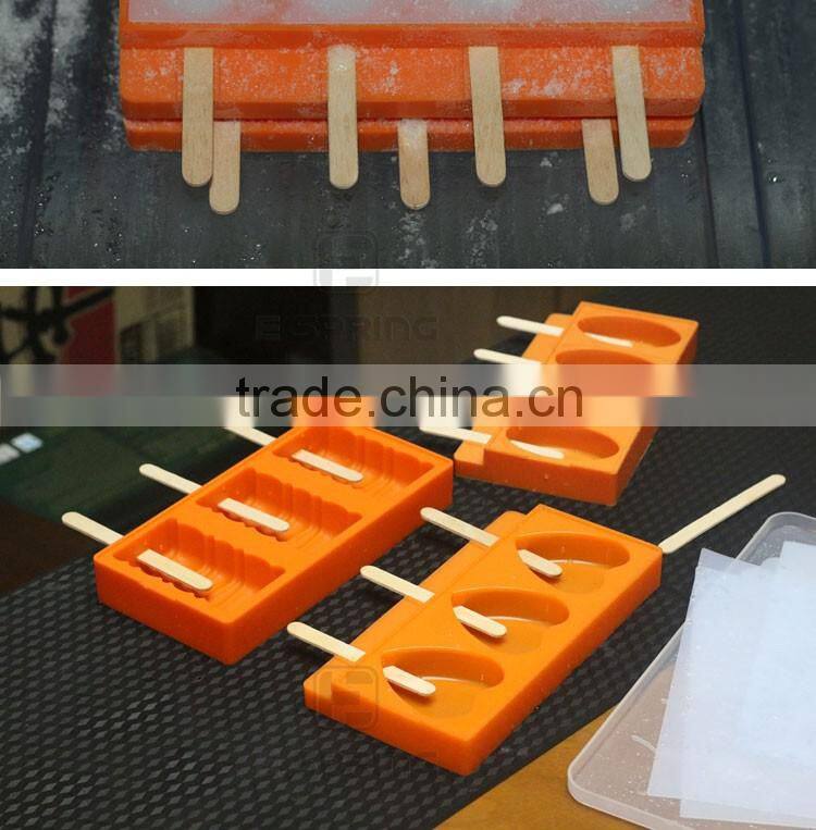 Classic 3 pieces Silicone Easy Cream Mini Ice Cream Bar Mold