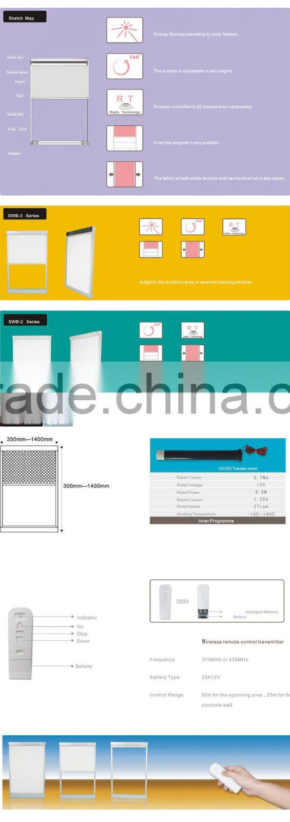 ALuminum rail roof window skylight roller blinds