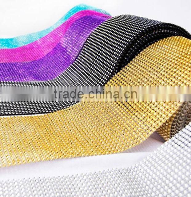 checp price new design 24row plastic rhinestone mesh