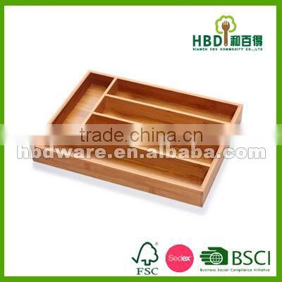 Bamboo kitchen cutlery tray,bamboo organizer,wood cutlery tray wholesale