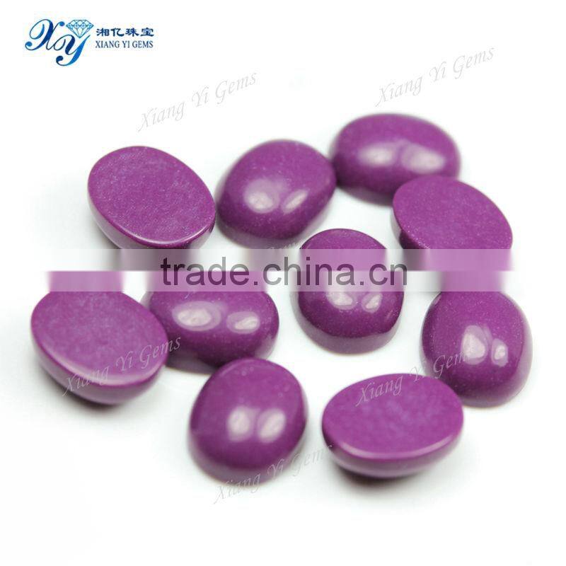 China gold supplier7x9mm purple gemstones oval shape cabochon light purple gemstone for decoration semi precious gemstones
